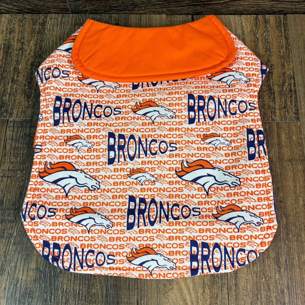 Denver Broncos NFL Pet Jacket Orange Blue Logo Print Small Dog Large Cat Coat